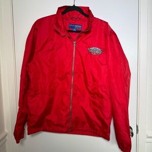 California's Great America Winterfest, unisex Red Men's Hooded Jacket Medium